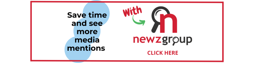 A blog banner that reads: "Save time and see more media mentions with newz group. Click here"